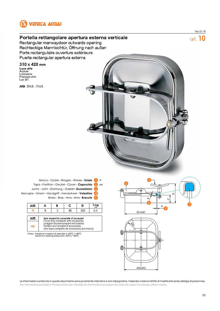 Puerta Rectangular Para Tanque