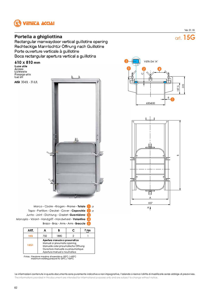 Puerta de guillotina Made in Italy